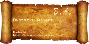 Dvorszky Albert névjegykártya