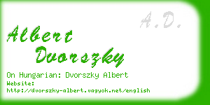 albert dvorszky business card